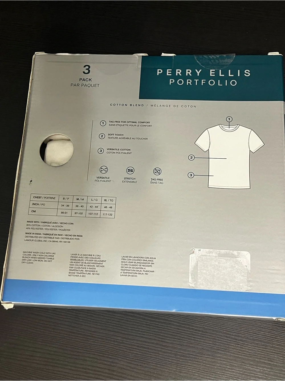 Men’s Perry Ellis Portfolio cotton-blend crew neck t-shirts 3-pack Size Large